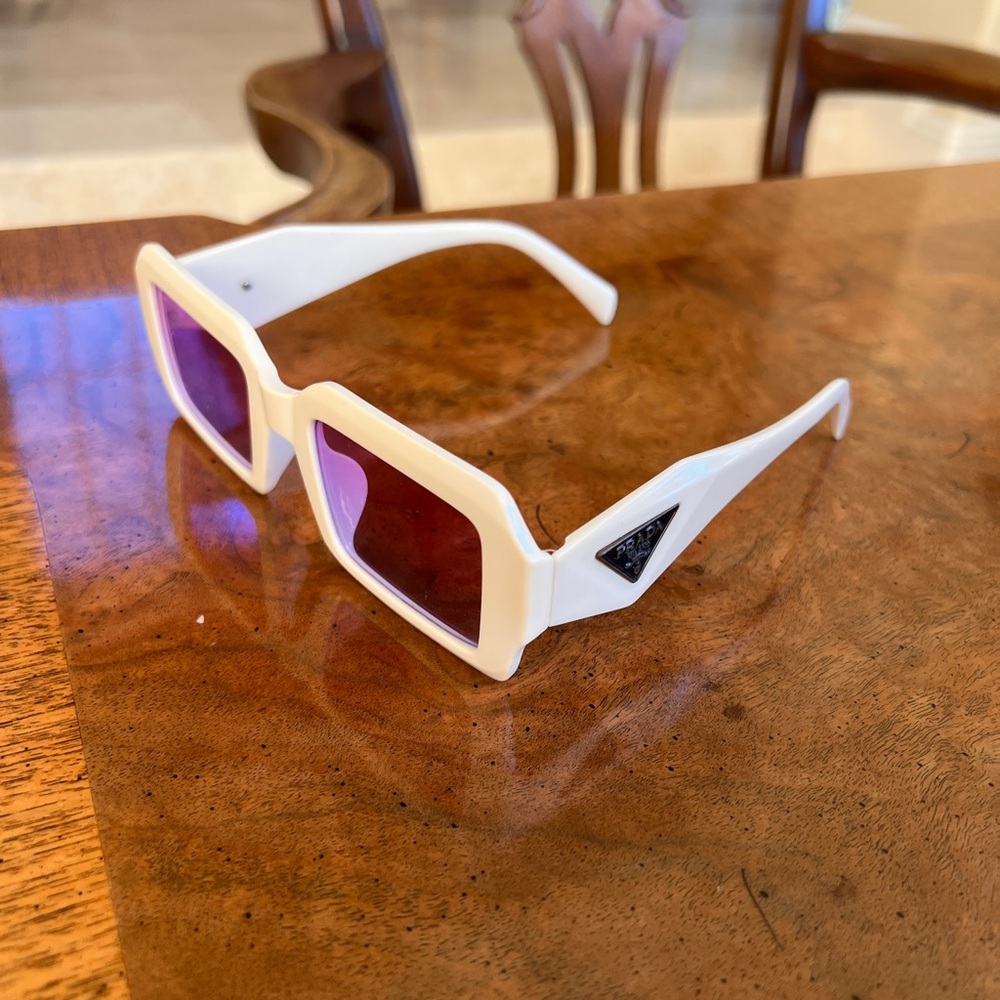 Vintage Prada White and Purple Pinkish Leans Women's Glasses